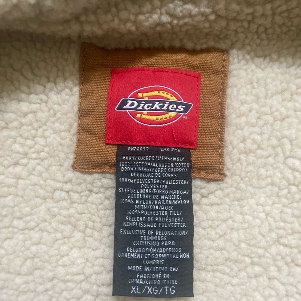 Dickies Duck High Pile Fleece Lined Hooded Jacket Size XL - Picture 9 of 9